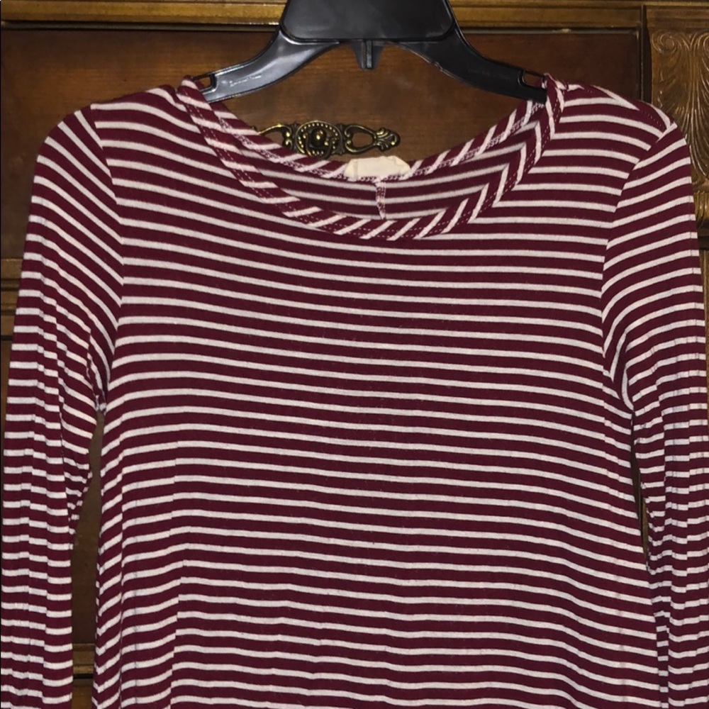 Maroon Stripped Cute Dress for Fall